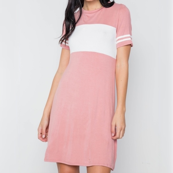 VALERIE SUPER SOFT SPORTY COLOR BLOCK DRESS PINK - Picture 3 of 8